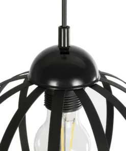 GLOBOSTAR® LUSE 202-0048 Μοντέρνο Κρεμαστό Φωτιστικό Οροφής με Ντουί 1 x E27 AC 220-240V IP20 - Μαύρο - Μ21 x Π21 x Υ23cm 17 202 0048 7