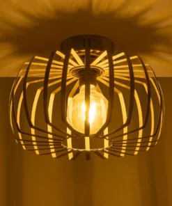 Alternative view of GloboStar® STAR 202-0053 Μοντέρνο Φωτιστικό Οροφής Πλέγμα Μονόφωτο 1 x E27 IP20 Χρυσό Μέταλλο - Μ40 x Π40 x Υ27cm