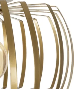 GloboStar® STAR 202-0053 Μοντέρνο Φωτιστικό Οροφής Πλέγμα Μονόφωτο 1 x E27 IP20 Χρυσό Μέταλλο - Μ40 x Π40 x Υ27cm 16 202 0053 7