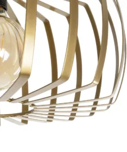 GloboStar® STAR 202-0053 Μοντέρνο Φωτιστικό Οροφής Πλέγμα Μονόφωτο 1 x E27 IP20 Χρυσό Μέταλλο - Μ40 x Π40 x Υ27cm 17 202 0053 8