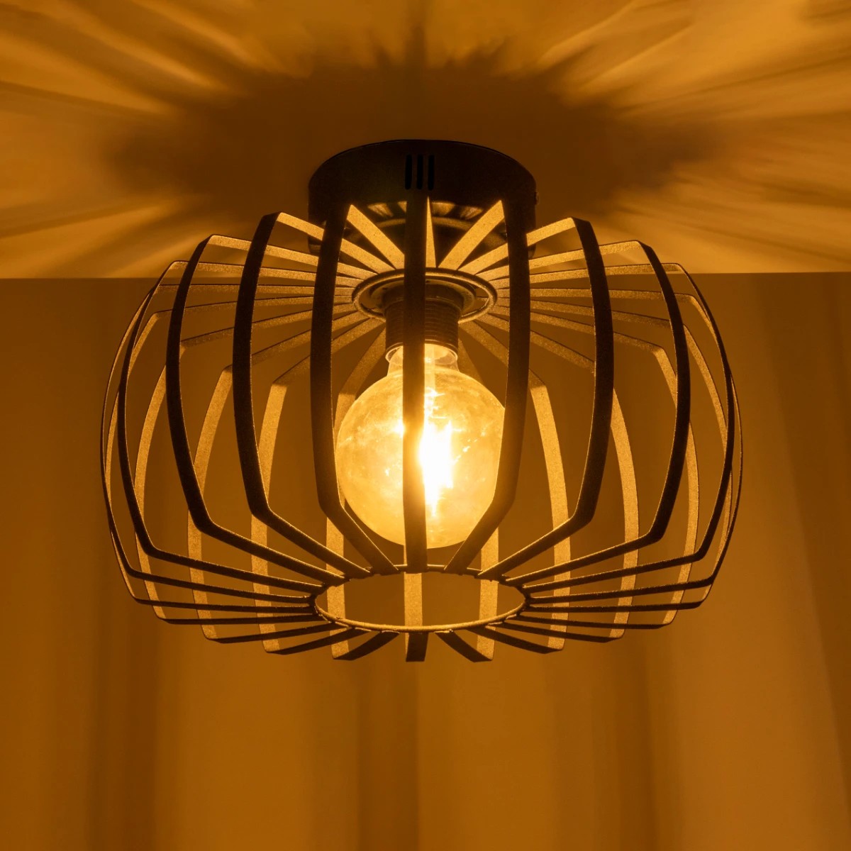 GloboStar® STAR 202-0054 Μοντέρνο Φωτιστικό Οροφής Πλέγμα Μονόφωτο 1 x E27 IP20 Μαύρο Μέταλλο - Μ40 x Π40 x Υ27cm 3 GloboStar® STAR 202-0054 Μοντέρνο Φωτιστικό Οροφής Πλέγμα Μονόφωτο 1 x E27 IP20 Μαύρο Μέταλλο - Μ40 x Π40 x Υ27cm - Image 2