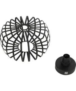 GloboStar® STAR 202-0054 Μοντέρνο Φωτιστικό Οροφής Πλέγμα Μονόφωτο 1 x E27 IP20 Μαύρο Μέταλλο - Μ40 x Π40 x Υ27cm 18 202 0054 9