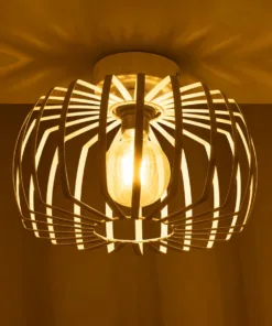 Alternative view of GloboStar® STAR 202-0055 Μοντέρνο Φωτιστικό Οροφής Πλέγμα Μονόφωτο 1 x E27 IP20 Λευκό Μέταλλο - Μ40 x Π40 x Υ27cm