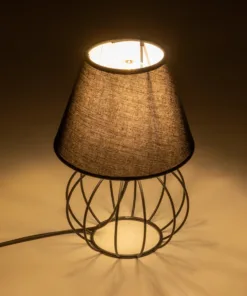 Alternative view of GloboStar® SHAPE 202-0057 Μοντέρνο Eπιτραπέζιο Φωτιστικό Πορτατίφ Μονόφωτο 1 x E27 IP20 Μαύρο Μέταλλο με Μαύρο Ύφασμα - Μ16 x Π16 x Υ30cm