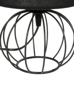 GloboStar® SHAPE 202-0057 Μοντέρνο Eπιτραπέζιο Φωτιστικό Πορτατίφ Μονόφωτο 1 x E27 IP20 Μαύρο Μέταλλο με Μαύρο Ύφασμα - Μ16 x Π16 x Υ30cm 16 202 0057 7