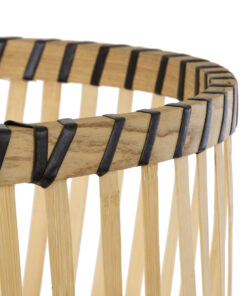 GloboStar® Artificial Garden FOLEGANDROS 20302 Διακοσμητικό Πλεκτό Καλάθι - Κασπώ Γλάστρα - Flower Pot Μπεζ με Καφέ Φ32cm x Υ59cm 13 20302 5