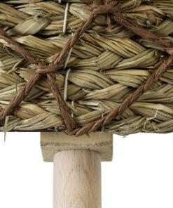 GloboStar® Artificial Garden SAMOS 20305 Διακοσμητικό Πλεκτό Καλάθι - Κασπώ Γλάστρα - Flower Pot Μπεζ με Καφέ Φ32cm x Υ58cm 14 20305 6