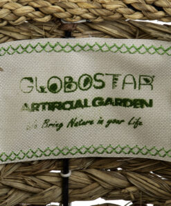 GloboStar® Artificial Garden SAMOS 20305 Διακοσμητικό Πλεκτό Καλάθι - Κασπώ Γλάστρα - Flower Pot Μπεζ με Καφέ Φ32cm x Υ58cm 15 20305 7