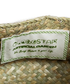 GloboStar® Artificial Garden MILOS 20306 Διακοσμητικό Ψάθινο Καλάθι - Κασπώ Γλάστρα - Flower Pot Μπεζ με Μακραμέ Φ17cm x Υ23cm 15 20306 7