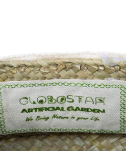 GloboStar® Artificial Garden MILOS 20307 Διακοσμητικό Ψάθινο Καλάθι - Κασπώ Γλάστρα - Flower Pot Μπεζ με Μακραμέ Φ21cm x Υ26cm 16 20307 7