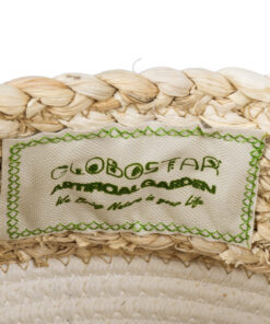 GloboStar® Artificial Garden KIMOLOS 20310 Διακοσμητικό Πλεκτό Καλάθι - Κασπώ Γλάστρα - Flower Pot Μπεζ με Λευκό Φ22cm x Υ26cm 16 20310 7