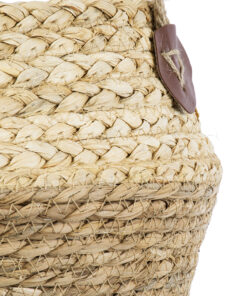 GloboStar® Artificial Garden ANDROS 20315 Διακοσμητικό Πλεκτό Καλάθι - Κασπώ Γλάστρα - Flower Pot Καφέ με Μπεζ Φ18cm x Υ21cm 15 20315 6