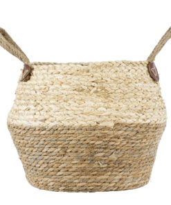 GloboStar® Artificial Garden ANDROS 20317 Διακοσμητικό Πλεκτό Καλάθι - Κασπώ Γλάστρα - Flower Pot Καφέ με Μπεζ Φ29cm x Υ30cm 13 20317 4