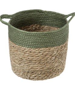 Alternative view of GloboStar® Artificial Garden SERIFOS 20326 Διακοσμητικό Πλεκτό Καλάθι - Κασπώ Γλάστρα - Flower Pot Μπεζ με Κυπαρισσί Φ25cm x Υ22cm