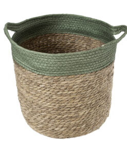 Alternative view of GloboStar® Artificial Garden SERIFOS 20327 Διακοσμητικό Πλεκτό Καλάθι - Κασπώ Γλάστρα - Flower Pot Μπεζ με Κυπαρισσί Φ26cm x Υ27cm