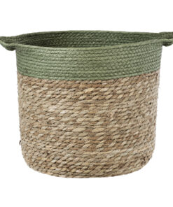 Alternative view of GloboStar® Artificial Garden SERIFOS 20328 Διακοσμητικό Πλεκτό Καλάθι - Κασπώ Γλάστρα - Flower Pot Μπεζ με Κυπαρισσί Φ32cm x Υ28cm