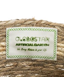 GloboStar® Artificial Garden NAXOS 20334 Διακοσμητικό Πλεκτό Καλάθι - Κασπώ Γλάστρα - Flower Pot Μπεζ με Καφέ Φ35cm x Υ30cm 16 20334 7