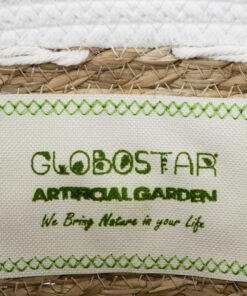 GloboStar® Artificial Garden SARDINIA 20335 ΣΕΤ 3 Διακοσμητικά Πλεκτά Καλάθια - Κασπώ Γλάστρες - Flower Pots Μπεζ με Μακραμέ A:Φ25cm x Υ20cm B:Φ30cm x Υ27cm C:Φ35cm x Υ30cm 41 20335 19