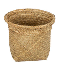 Alternative view of GloboStar® Artificial Garden CECILIA 20342 Διακοσμητικό Ψάθινο Καλάθι - Κασπώ Γλάστρα - Flower Pot Μπεζ Φ24cm x Υ24cm