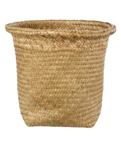 GloboStar® GloboStar® Artificial Garden CECILIA 20343 Διακοσμητικό Ψάθινο Καλάθι - Κασπώ Γλάστρα - Flower Pot Μπεζ Φ26cm x Υ26cm