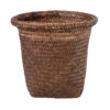 GloboStar® GloboStar® Artificial Garden SKIATHOS 20345 Διακοσμητικό Ψάθινο Καλάθι - Κασπώ Γλάστρα - Flower Pot Καφέ Φ24cm x Υ24cm
