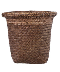 GloboStar® Artificial Garden SKIATHOS 20345 Διακοσμητικό Ψάθινο Καλάθι - Κασπώ Γλάστρα - Flower Pot Καφέ Φ24cm x Υ24cm 13 20345 4