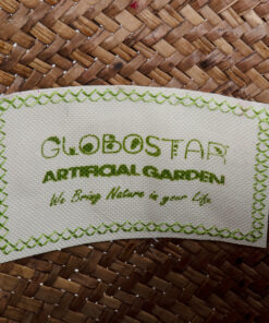 GloboStar® Artificial Garden SKIATHOS 20345 Διακοσμητικό Ψάθινο Καλάθι - Κασπώ Γλάστρα - Flower Pot Καφέ Φ24cm x Υ24cm 15 20345 6