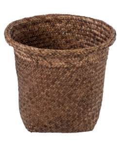 Alternative view of GloboStar® Artificial Garden SKIATHOS 20346 Διακοσμητικό Ψάθινο Καλάθι - Κασπώ Γλάστρα - Flower Pot Καφέ Φ26cm x Υ26cm