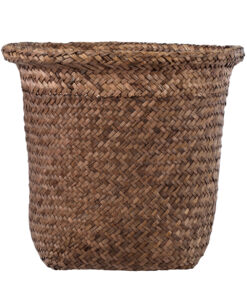 GloboStar® Artificial Garden SKIATHOS 20346 Διακοσμητικό Ψάθινο Καλάθι - Κασπώ Γλάστρα - Flower Pot Καφέ Φ26cm x Υ26cm 13 20346 4