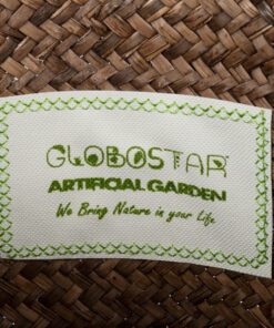 GloboStar® Artificial Garden SKIATHOS 20346 Διακοσμητικό Ψάθινο Καλάθι - Κασπώ Γλάστρα - Flower Pot Καφέ Φ26cm x Υ26cm 15 20346 7