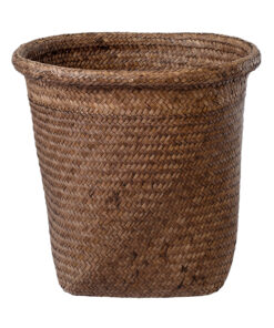 GloboStar® GloboStar® Artificial Garden SKIATHOS 20347 Διακοσμητικό Ψάθινο Καλάθι - Κασπώ Γλάστρα - Flower Pot Καφέ Φ30cm x Υ30cm