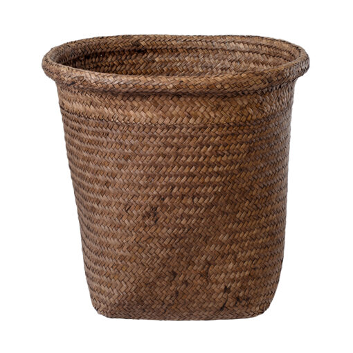 GloboStar® GloboStar® Artificial Garden SKIATHOS 20347 Διακοσμητικό Ψάθινο Καλάθι - Κασπώ Γλάστρα - Flower Pot Καφέ Φ30cm x Υ30cm