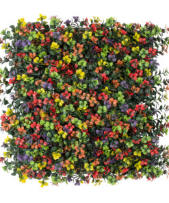 GloboStar® GloboStar® Artificial Garden FICUS GINSENG 20348 Τεχνητό Διακοσμητικό Πάνελ Φυλλωσιάς - Κάθετος Κήπος σύνθεση Πολύχρωμος Φίκος Τζίνσενγκ Μ50 x Π50 x Υ9cm