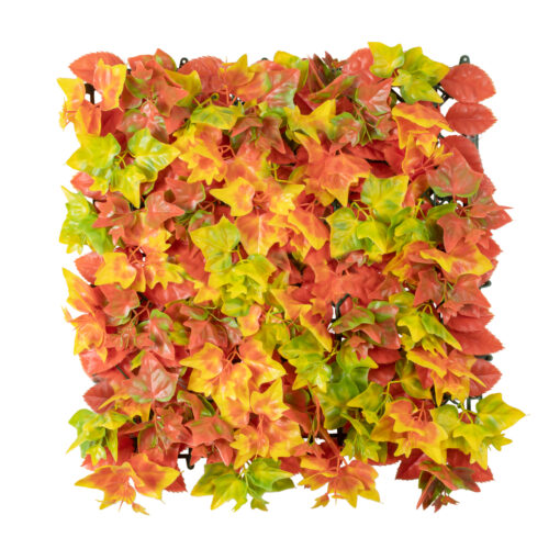 GloboStar® GloboStar® Artificial Garden AUTUMN MAPLE 20349 Τεχνητό Διακοσμητικό Πάνελ Φυλλωσιάς - Κάθετος Κήπος σύνθεση Φθινοπωρινός Σφένδαμος Μ50 x Π50 x Υ10cm