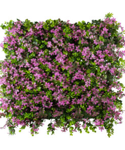 GloboStar® GloboStar® Artificial Garden CYPHEA HYSSOPIFOLIA 20350 Τεχνητό Διακοσμητικό Πάνελ Λουλουδιών - Κάθετος Κήπος σύνθεση Άνθος Κουφέας Μ50 x Π50 x Υ11cm