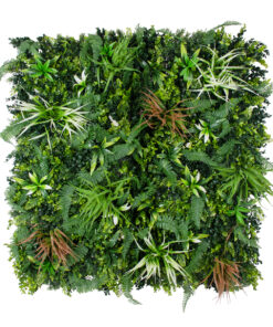 GloboStar® GloboStar® Artificial Garden JUNGLE FERN 20351 Τεχνητό Διακοσμητικό Πάνελ Φυλλωσιάς - Κάθετος Κήπος σύνθεση Ζούγκλα Φτέρης Μ100 x Π100 x Υ20cm