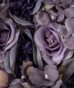 GloboStar® Artificial Garden ROSES STORY 20352 Τεχνητό Διακοσμητικό Πάνελ Λουλουδιών - Κάθετος Κήπος σύνθεση Μωβ & Ροζ Τριαντάφυλλα Μ40 x Π60 x Υ8cm 14 20352 7
