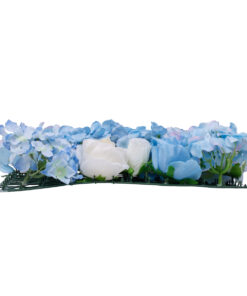 Alternative view of GloboStar® Artificial Garden ROSES STORY 20353 Τεχνητό Διακοσμητικό Πάνελ Λουλουδιών - Κάθετος Κήπος σύνθεση Μπλε & Μπεζ Τριαντάφυλλα Μ40 x Π60 x Υ10cm