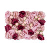 GloboStar® GloboStar® Artificial Garden ROSES STORY 20355 Τεχνητό Διακοσμητικό Πάνελ Λουλουδιών - Κάθετος Κήπος σύνθεση Ροζ & Βυσσινί Τριαντάφυλλα Μ40 x Π60 x Υ8cm