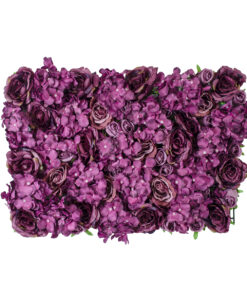 GloboStar® GloboStar® Artificial Garden ROSES STORY 20356 Τεχνητό Διακοσμητικό Πάνελ Λουλουδιών - Κάθετος Κήπος σύνθεση Φουξ & Βυσσινί Τριαντάφυλλα Μ40 x Π60 x Υ10cm