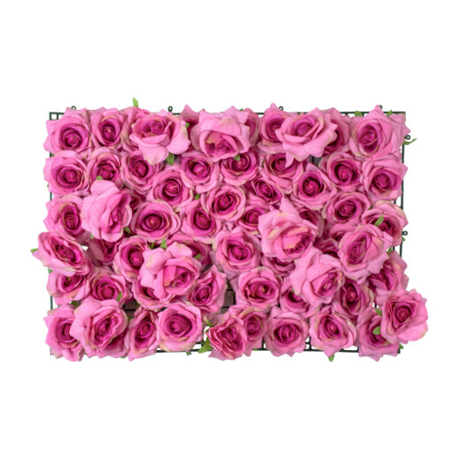 GloboStar® GloboStar® Artificial Garden ROSES STORY 20357 Τεχνητό Διακοσμητικό Πάνελ Λουλουδιών - Κάθετος Κήπος σύνθεση Βυσσινί Τριαντάφυλλα Μ40 x Π60 x Υ15cm