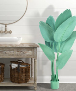 GloboStar® Artificial Garden TURQUOISE STRELITZIA 20368 Τεχνητό Διακοσμητικό Φυτό Τιρκουάζ Στερλίτσια Υ120cm 13 20368