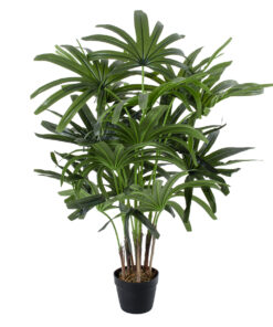 GloboStar® GloboStar® Artificial Garden BROADLEAF LADY PALM TREE 20386 Τεχνητό Διακοσμητικό Φυτό Πλατύφυλλος Φοίνικας Μπαμπού Υ120cm