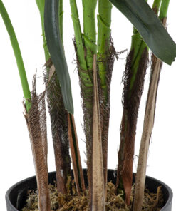 GloboStar® Artificial Garden BROADLEAF LADY PALM TREE 20386 Τεχνητό Διακοσμητικό Φυτό Πλατύφυλλος Φοίνικας Μπαμπού Υ120cm 12 20386 4