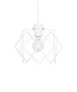 GLOBOSTAR® VORTEX 203-0001 Μοντέρνο Κρεμαστό Φωτιστικό Οροφής με Ντουί 1 x E27 AC 220-240V IP20 - Λευκό - Μ23.5 x Π23.5 x Υ20cm 14 203 0001 4