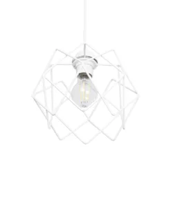 GLOBOSTAR® VORTEX 203-0001 Μοντέρνο Κρεμαστό Φωτιστικό Οροφής με Ντουί 1 x E27 AC 220-240V IP20 - Λευκό - Μ23.5 x Π23.5 x Υ20cm 15 203 0001 5