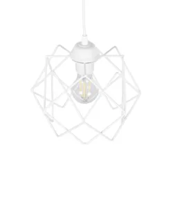 GLOBOSTAR® VORTEX 203-0001 Μοντέρνο Κρεμαστό Φωτιστικό Οροφής με Ντουί 1 x E27 AC 220-240V IP20 - Λευκό - Μ23.5 x Π23.5 x Υ20cm 16 203 0001 6