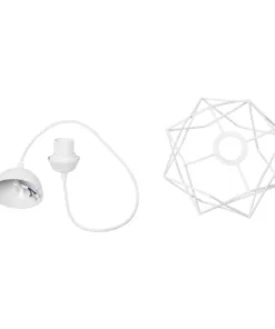 GLOBOSTAR® VORTEX 203-0001 Μοντέρνο Κρεμαστό Φωτιστικό Οροφής με Ντουί 1 x E27 AC 220-240V IP20 - Λευκό - Μ23.5 x Π23.5 x Υ20cm 19 203 0001 9