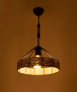 Alternative view of GLOBOSTAR® ZION 203-0003 Vintage Κρεμαστό Φωτιστικό Οροφής με Ντουί 1 x E27 AC 220-240V IP20 - Μαύρο & Μπεζ - Μ33 x Π33 x Υ29cm