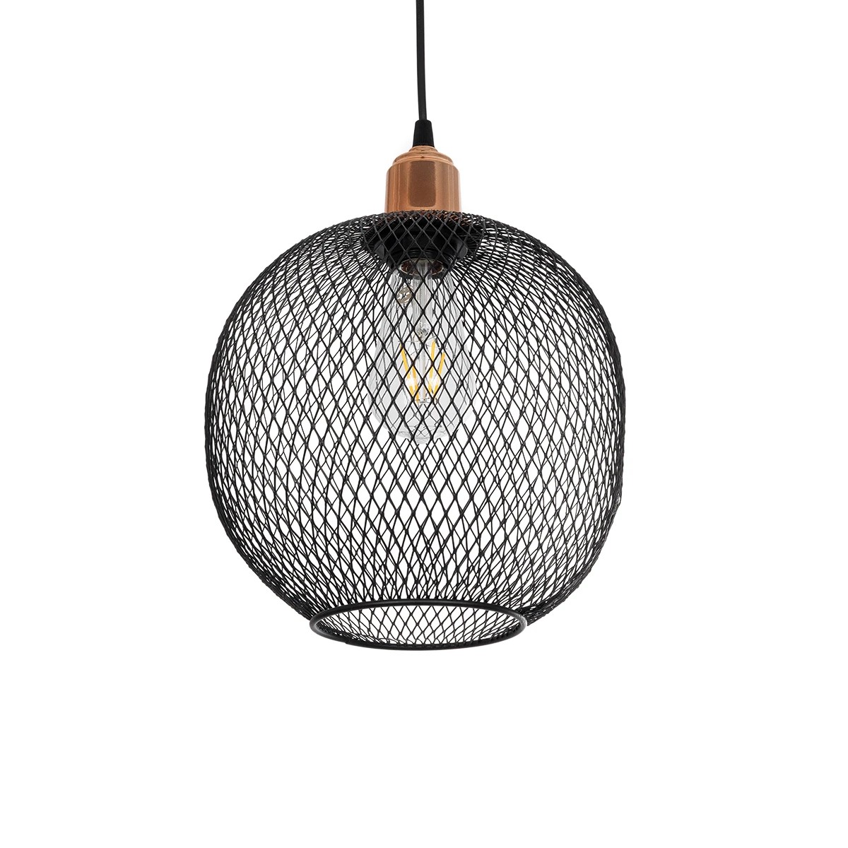 GLOBOSTAR® WIRE 203-0004 Μοντέρνο Κρεμαστό Φωτιστικό Οροφής με Ντουί 1 x E27 AC 220-240V IP20 - Μαύρο & Χάλκινο - Μ25 x Π25 x Υ30cm 2 GloboStar® GLOBOSTAR® WIRE 203-0004 Μοντέρνο Κρεμαστό Φωτιστικό Οροφής με Ντουί 1 x E27 AC 220-240V IP20 - Μαύρο & Χάλκινο - Μ25 x Π25 x Υ30cm